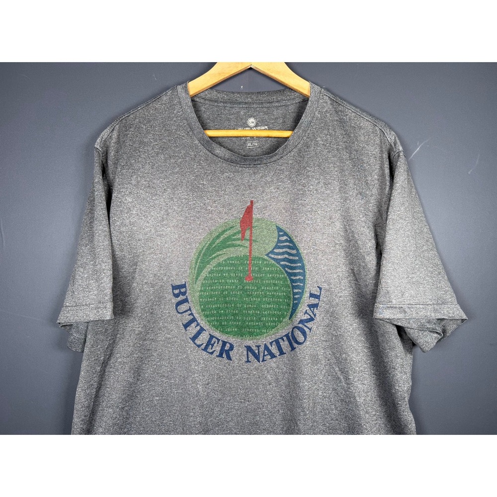 Levelwear Mens Butler National Golf Club Graphic T-Shirt Grey XL Heathered Tee